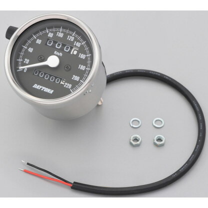 デイトナ 機械式スピードメーター Φ60 220km/h ホワイトLED照明 15634 DAYTONA