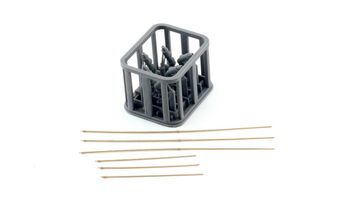 オレンジホビー 1/35 WWII アメリカ スプリング式アンテナマスト セットA(長短2タイプ/各3本入)【G35-2..