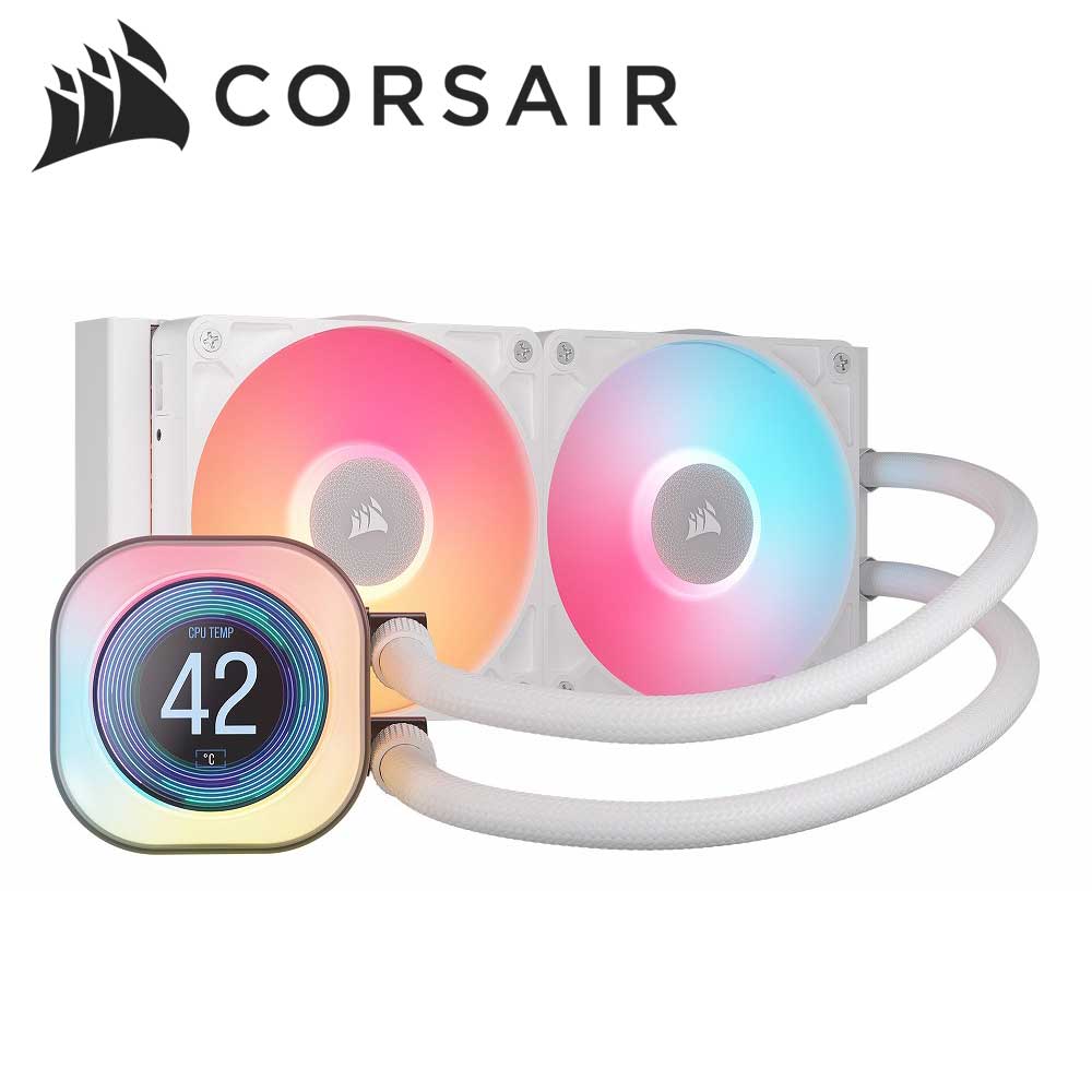 CORSAIR�å��륻�� ������η�CPU�����顼 iCUE LINK TITAN 240 RX RGB LCD -White- 240mm�ʥۥ磻�ȡ� CW-...