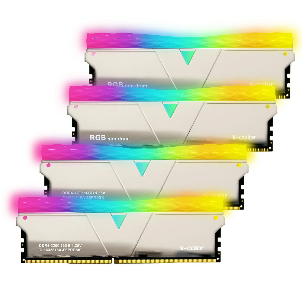 V-Color PRISM PRO RGB SCC Series PC4-25600 / DDR4 3200 Mhz メモリモジュール 16GB × 2枚組(Mirror Finish Silver ) SCCTL1632816AE6PRSSK