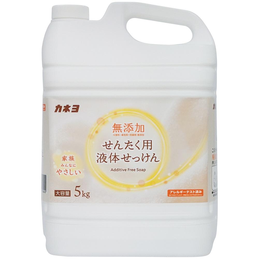 【返品種別A】□「返品種別」について詳しくはこちら□※仕様及び外観は改良のため予告なく変更される場合がありますので、最新情報はメーカーページ等にてご確認ください。◆お肌の弱い方や敏感肌のことを考えて作った、香料・着色料・防腐剤無添加の液体せっけん。◆繊維を傷めずにやさしく洗い上げるのでふんわりと仕上がります。お得用の5kg。■用途：綿＆#183;麻・合成繊維のお洗濯用■成分：純石けん分（30％、脂肪酸カリウム）カネヨ石鹸広告文責：株式会社Joshin(06-6633-1111)日用雑貨＞掃除・洗濯・洗剤＞洗濯＞洗濯洗剤＞液体