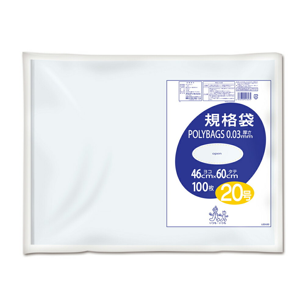 オルディ ポリバッグ規格袋20号 0.03mm透明100P L03-20(オルデイ)