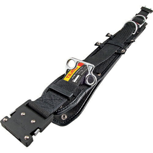 TJMデザイン ワークポジショニング用胴当てベルトフラット アルミワンタッチバックル（黒・Lサイズ） WFXD2-WBL