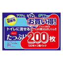 アクティ トイレに流せるたっぷり使えるおしりふき 100枚×2個パック 日本製紙クレシア A タツプリオシリフキ100S 2P
