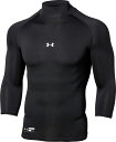 1358644-001-SM アンダーアーマー ヒートギアアーマー 3/4スリーブ モックネック(ブラック・サイズ:SM) UNDER ARMOUR UA ベー...