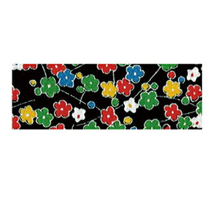NBK ちりめんカットクロス 23×33cm（友禅・花柄×黒） Y272-17