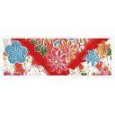 GH31-01 NBK ちりめんカットクロス 23×33cm(金彩・花と紅葉柄×赤)