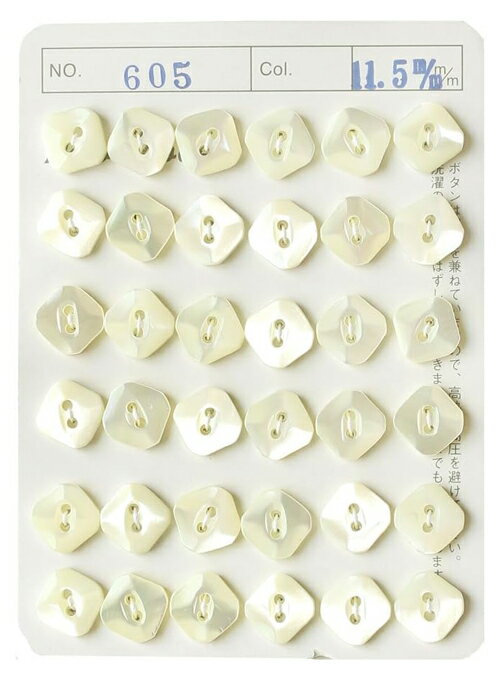 NBK シェルボタン （白・φ11.5mm）1台紙（36個付） IGA605-11