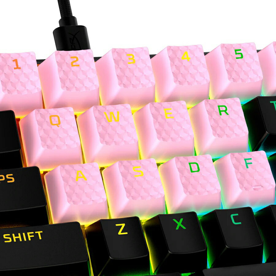 HyperX（ハイパーエックス） ゴム製キーキャップゲーミングアクセサリーキット(ピンク) HyperX Rubber Keycaps Gaming Accessory Kit - Pink (US Layout) 519U0AA ABA