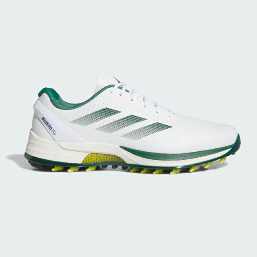 アディダス メンズ スパイクレス ゴルフシューズ アディゼロ ゼッドジー 25(フットウェアホワイト/カレッジグリーン/イエロー・サイズ:27.5cm) NLC...
