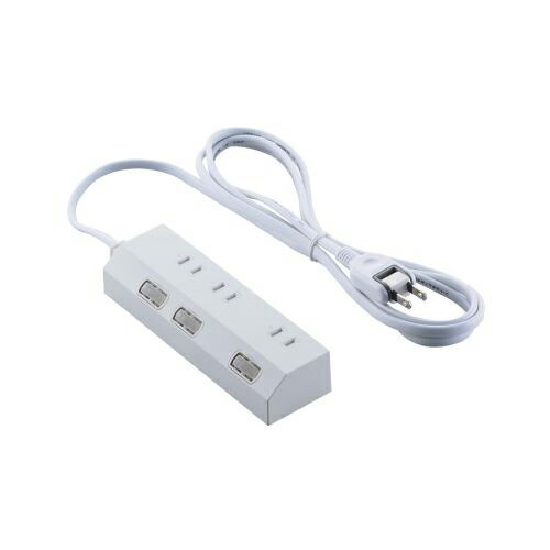 エレコム 個別スイッチ付き　雷ガード　電源タップ　3個口　2.0m(ホワイト) T-IS01-2320WH ELECOM [TIS..