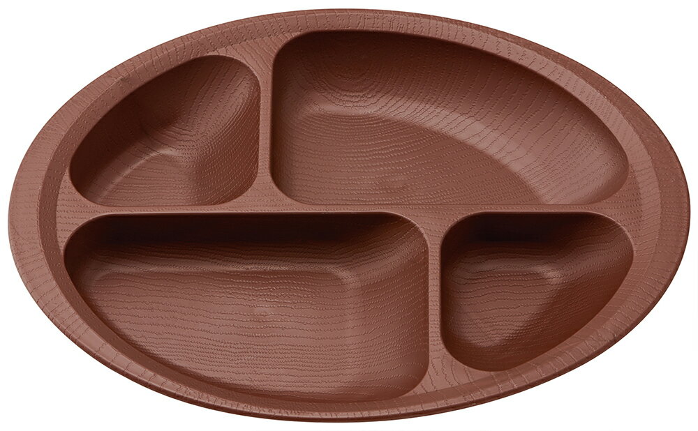Western Tableware - スケーター 木目すくいやすい仕切プレート　ブラウン モクメスクイヤスイシキリプレ-トBR バイオマス原料使用＆#160; [モクメスクイヤスイシキリプレトBR]