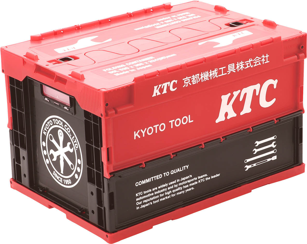 KTC(京都機械工具) 折りたたみコンテナ 50L レッド(幅530×奥行366×高さ334mm) YG-196 KTC　京都機械工具