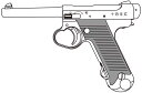 マルシン工業 南部14年式 後期型 シルバーABS プラグリップ【対象年令 18才以上用】 エアガン