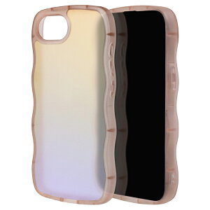 ラスタバナナ iPhone 16e用 MY.DECOR ハイブリッドケース TPU×PC - WAVE - (ホログラムピンク) 8694IP5EHPHLPK