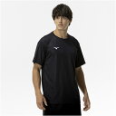 32MAC190092XL ミズノ メンズ ナビドライTシャツ 半袖/丸首(ブラック×ホワイト・サイズ:2XL) MIZUNO(4)