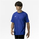 32MAC19025XL ミズノ メンズ ナビドライTシャツ 半袖/丸首(サーフブルー×ホワイト・サイズ:XL) MIZUNO(4)