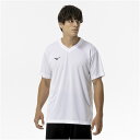 32MAC19101S ミズノ メンズ ナビドライTシャツ 半袖/Vネック(ホワイト×ブラック・サイズ:S) MIZUNO(4)