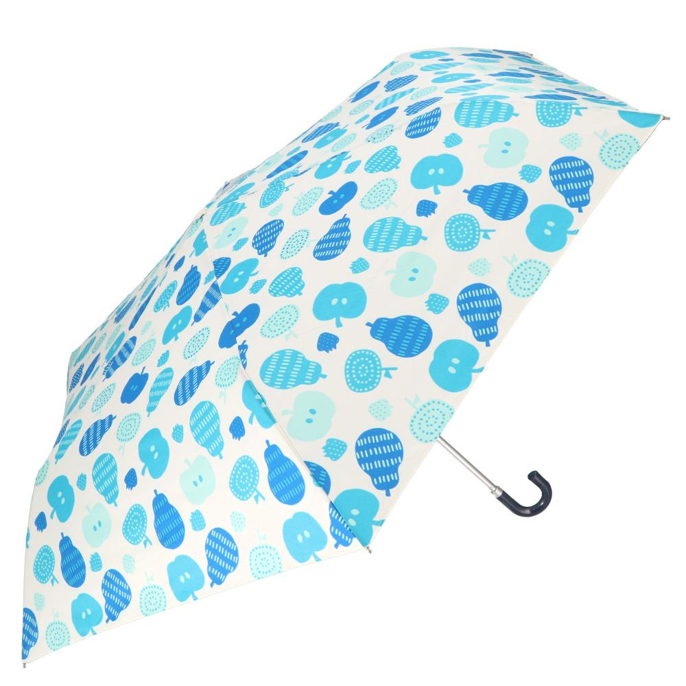 amusant sous la pluie(アミュゾンスーラプルイ) 耐風折りたたみ傘 55cm（14580.フルーツブルー） 3MYTAIFUMINI55-1A-2U [3MYTAIFUMINI551A2U]