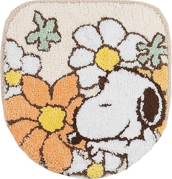センコー(SENKO) スヌーピー 花いっぱい 兼用フタカバー（オレンジ） 669321 [669321センコ]