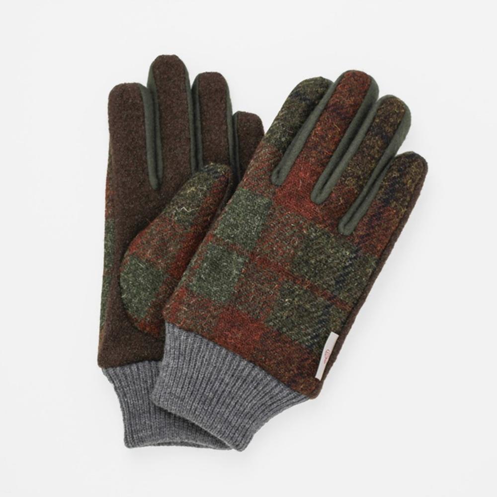BL70012M8-1A-2A KURODA(クロダ) MEN Harris Tweed コンビグローブ タッチパネル対応(ブラウン)