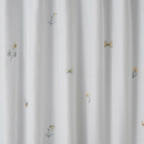 スミノエ(SUMINOE) ミチクサボイル レースカーテン 1枚入り(幅100×高さ198cm・イエロー) V1362-100-198..