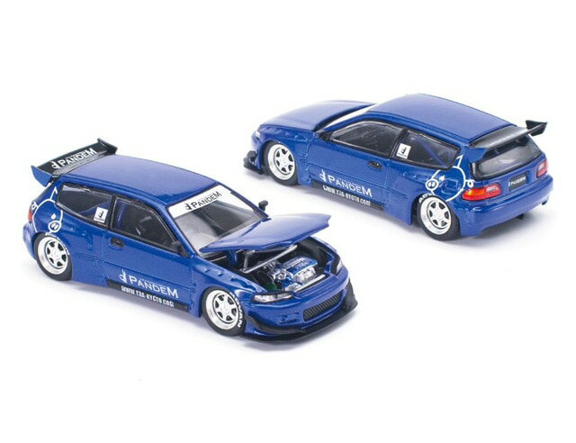 POP RACE 1/64 POP RACE × Enigma Pandem Civic EG6 v1.5 Metallic Blue【PRE001】 ミニカー