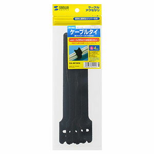 乐天商城 - サンワサプライ ケーブルタイ 面ファスナー（ブラック・4本入り）Lサイズ CA-MF3KN