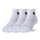 DOM-1386372-101-MD アンダーアーマー UAトレーニング コットン クオーター ソックス 3足セット(White/White/Black・サイズ:MD) UNDER ARMOUR(4)