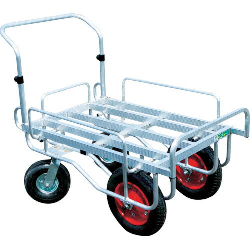 乐天商城 - ハラックス アルミ製運搬車 愛菜号 前輪13×3T後輪350×4エアー入2輪自在タイプ 積載面950〜1150×700〜960mm[他商品と同時購入不可]メーカー直送品(沖縄県・離島お届け対象外) CHJ-2000