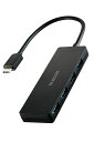 エレコム USB Type-C ハブ USB3.2 Gen1 USB-A ×4 バスパワー コンパクト 薄型【USB-C ポート搭載 MacBook mac Surface Windows iPhone iPad 等対応】ケーブル長15cm(ブラック) U3HC-H040BK(2)