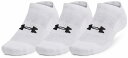 DOM-1386313-100-SM アンダーアーマー UAトレーニング コットン ノーショー ソックス 3足セット(White/White/Black・サイズ:SM) UNDER ARMOUR(4)