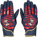 DOM-6001312-410-LG アンダーアーマー UAクリーンアップ プロ バッティンググローブ(Midnight Navy/Red/Metallic G...