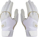 DOM-1385423-100-MD アンダーアーマー UAハーパー プロ バッティンググローブ(White/White/Metallic Gold・サイズ:M...