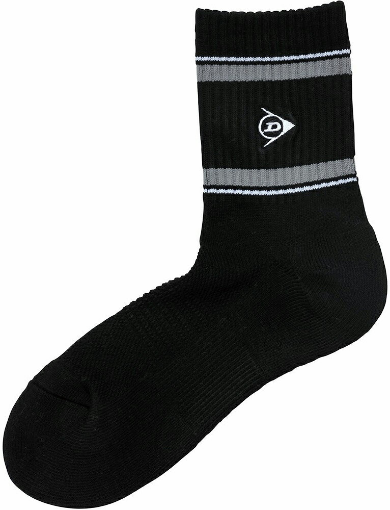 ダンロップ メンズ ソックス ハーフ（ブラック） DUN-TPO6433-900 DUNLOP