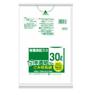 日本サニパック HT31容量表記入り白半透明ゴミ袋30L　10枚 HT31HCL