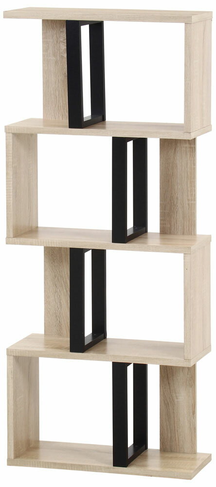 不二貿易 S字ディスプレイラック 4段（オーク） 52277 [52277フジボウエキ]