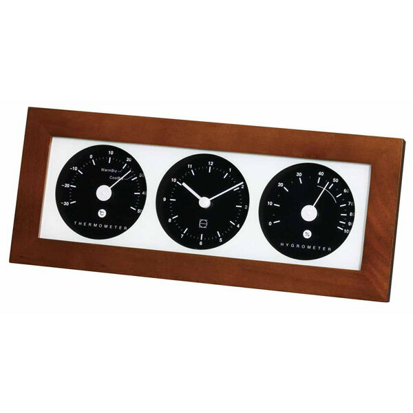 エンペックス リビ・ウッディ温・湿クロック（ダークブラウン） LV4302 EMPEX リビシリーズ [LV4302]
