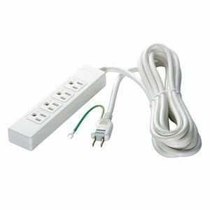 バッファロー 3ピン式電源タップ 4個口タイプ 2.0m BSTAPST3420WH 