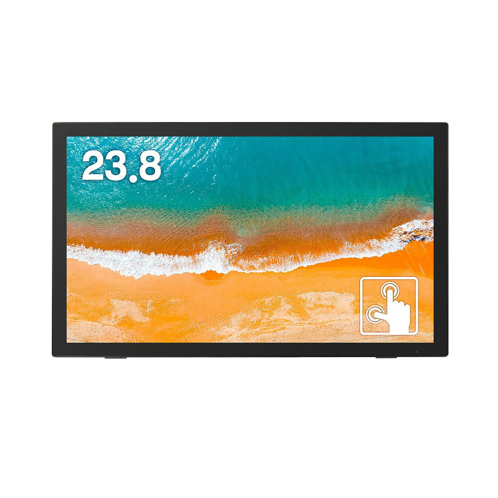 グリーンハウス｜GREEN HOUSE タッチパネル搭載液晶ディスプレイ(23.8型/FSA/FullHD 1920×1080/75Hz/6ms/HDMI/DP/D-Sub/VESA/タッチパネル/3年保証)(ブラック) GH-LCT24C-BK