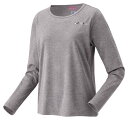 YO-16815-010-M ヨネックス レディース ロングスリーブTシャツ(グレー・サイズ:M) YONEX