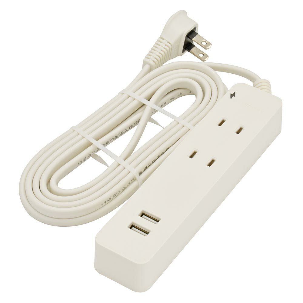 樂天商城 - オーム 雷ガード/USBポート付き　電源タップ(2個口/2ポート、3m） HS-TKU23W22 OHM [HSTKU23W22]