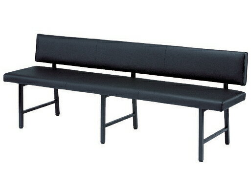 トラスコ中山 ロビーチェア　背付き　1800×446×420H・ブラック[他商品と同時購入不可]メーカー直送品(..