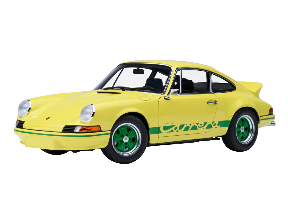オートアート 1/18 ポルシェ 911 カレラ 2.7 RS （ライトイエロー/グリーン・ストライプ）【78033】 ミニカー