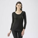 ミズノ レディース ブレスサーモアンダーウエア 中厚ソフト ラウンドネック9分袖シャツ(ブラック・サイズ:LL) C2JAA82109LL mizuno