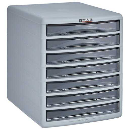 【返品種別A】□「返品種別」について詳しくはこちら□※設置場所の寸法を測り、ご注文の商品が設置可能かどうかご確認の上ご注文ください。◆コーナー部のR加工と、全体にシボ加工(ツヤ消し)した皮革風仕上げで美しいフォルムです。◆鍵なしタイプ。■　仕　様　■間口：277mm奥行：351mm高さ：335mm引出し：浅型7個引出し内寸間口：240mm引出し内寸奥行：310mm引出し内寸高さ：30mm材質・・・本体：ポリプロピレン(PP)引出し：ポリスチレン(PS)樹脂[PA4S7トラスコ]OAサプライ/OA機器＞オフィス事務用品・文房具＞バインダー・ファイリング用品＞レターケース型収納