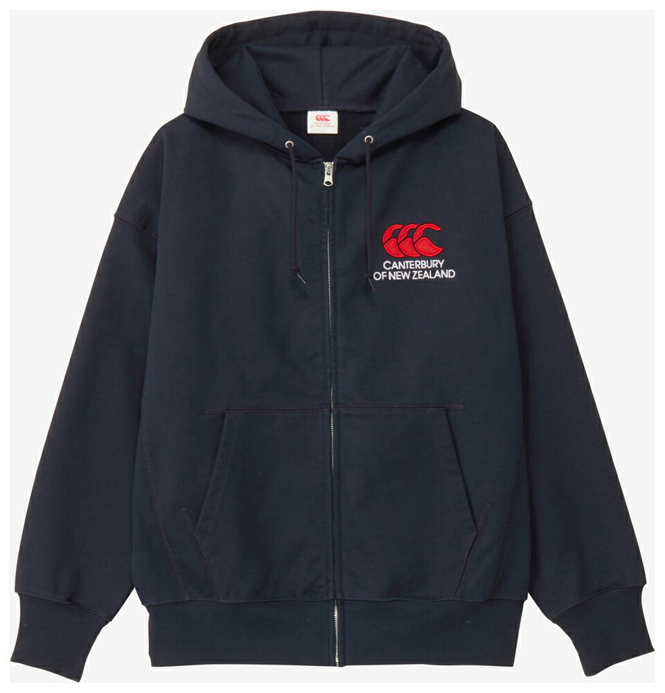 CCC-RA44610-29-L カンタベリー ユニセックス ヘビースウェットジップフーディ(ネイビー・サイズ:L) CANTERBURY
