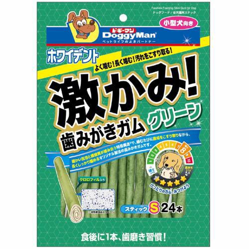 犬用おやつ デンタルガム ホワイデント 激かみ！歯みがきガム グリーン スティック S 24本 ドギーマンハヤシ Wゲキカミグリ-ンステイツクS24のサムネイル