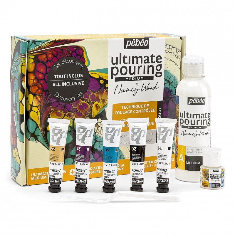 ペベオ アルティメットポーリングディスカバリーセット 524703 pebeo Fluid medium and acrylic paint set - Ultimate Pouring