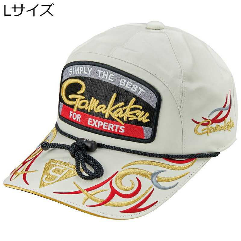 がまかつ フィッシングキャップ ワッペン Lサイズ(ホワイト×レッド) フィッシングキャップワッペンLサイズ(ホワイト×レッド)Gamakatsu 帽子